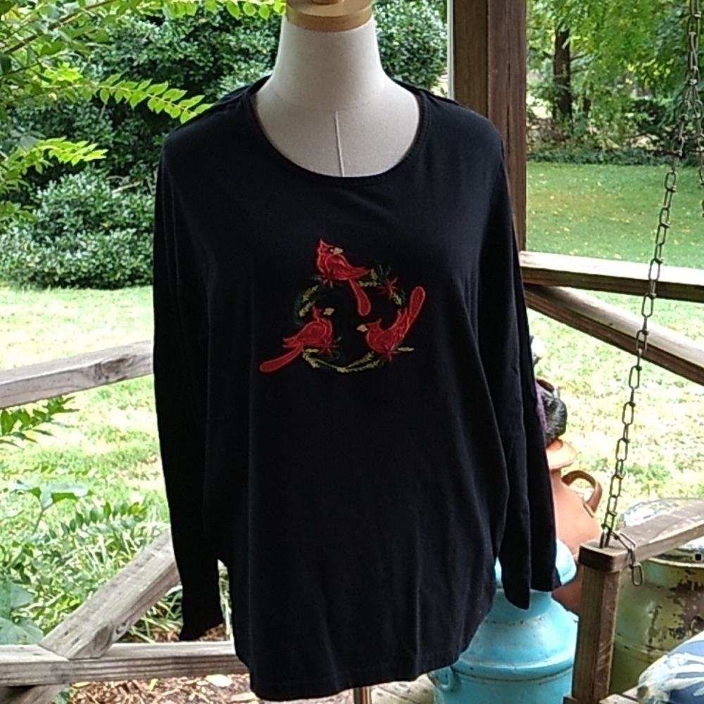Vintage 2' Christmas 🎄 cardinal long sleeve tee shirt